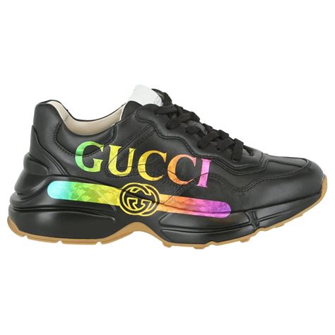 gucci shoes black rainbow|gucci's chunky rhyton sneaker.